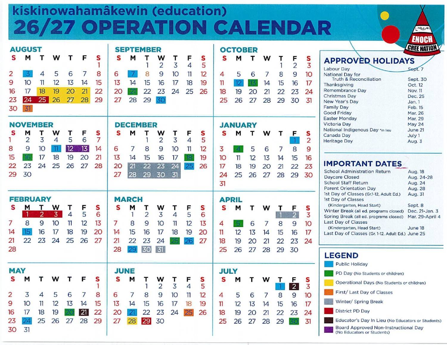 2026-2027 Calendar Preview